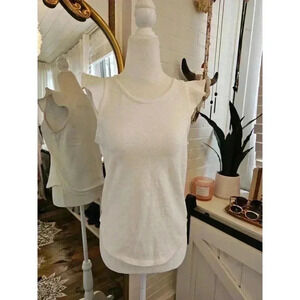 Madewell Women's Size XS White Ruffle Sleeve Tank Top